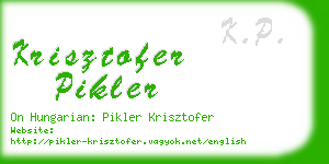 krisztofer pikler business card